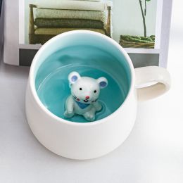 3D Cartoon Animal Ceramic Coffee Cup