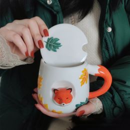 Creative Hand-painted Ceramic Cover Cup