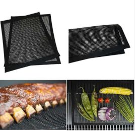 BBQ Non-stick Teflon Mesh Grill Heat Resistance Improve Thermal Conductivity Mats Use In Gas, Charcoal Electric Barbecue