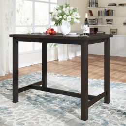 TOPMAX Rustic Wooden Counter Height Dining Table for Small Places; Espresso