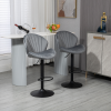 Bar Stools Set of 2 - Adjustable Barstools with Back and Footrest; Counter Height Bar Chairs for Kitchen; Pub -Grey