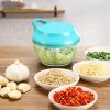 3-in-1 Manual Food Chopper for Vegetable Fruits Nuts Onions Hand Pull Mincer Blender Mixer Food Processor Garlic Crusher Ginger Fruit Puree Meat Puree