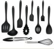 10-Piece Cooking Utensils Set Kitchen Utensil Including Silicone Spatula, Non-Stick, Non-Scratch, Cooking Utensils Set