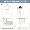 TOPMAX Farmhouse 48'Rectangular Wood Bar Height Dining Set Kitchen Breakfast Nook with 2 Chairs for Small Places; Cherry+White