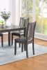 Grey Finish Dinette 5pc Set Kitchen Breakfast Dining Table w wooden Top Upholstered Cushion Chairs Dining room Furniture