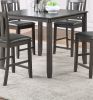 Grey Finish Dinette 5pc Set Kitchen Breakfast Counter height Dining Table w wooden Top Upholstered Cushion 4x High Chairs Dining room Furniture