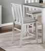 5-Piece Pack Counter Height Set Weathered Gray and White Table and Fabric Upholstered 4 Chairs Casual Dining Furniture