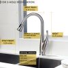 Single Handle High Arc Brushed Nickel Pull Out Kitchen Faucet; Stainless Steel Kitchen Sink Faucets with Pull Down Sprayer