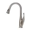 Single Handle High Arc Brushed Nickel Pull Out Kitchen Faucet; Stainless Steel Kitchen Sink Faucets with Pull Down Sprayer