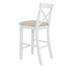 TOPMAX Farmhouse 48'Rectangular Wood Bar Height Dining Set Kitchen Breakfast Nook with 2 Chairs for Small Places; Cherry+White