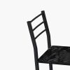 Modern 3-Piece Dining Table Set with 2 Chairs for Dining Room; Black Frame+Printed Black Marble Finish