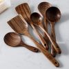 Thailand Teak Natural Wood Tableware Spoon Ladle Turner Long Rice Colander Soup Skimmer Cooking Spoons Scoop Kitchen Tool Set