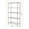 5 Tier Wire Shelf Unit, Chrome, 1750 lb Capacity