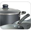 18-Piece Nonstick Cookware Set; Steel Gray