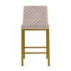 Cheap Modern Design High Counter Stool metal legs Kitchen Restaurant Beige Brown velvet Bar Chair(set of 2)