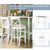 TOPMAX Farmhouse 48'Rectangular Wood Bar Height Dining Set Kitchen Breakfast Nook with 2 Chairs for Small Places; Cherry+White