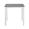 5-Piece Pack Counter Height Set Weathered Gray and White Table and Fabric Upholstered 4 Chairs Casual Dining Furniture