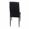 4pcs Elegant Assembled Stripping Texture High Backrest Dining Chairs Black