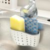 Kitchen Beige Double Sink Draining Hanging Bag Shelf Sponge Rack Sink Storage Hanging Basket Draining Rack