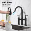 Pull Down Double Handle Kitchen Faucet-dk