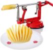 New 3-in-1 Stainless Steel Hand-cranking Apple Peeler Slicer Peeler Red