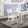 Classic Stylish White Finish 5pc Dining Set Kitchen Dinette Wooden Top Table and Chairs Cushions Seats