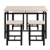 U_STYLE Dining Set; Bar Set; Dining Table with 4 Chairs; 5 Piece; with Counter and Pub Height