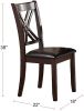 7pcs Dining Set Dining Table 6 Side Chairs Clean Espresso Finish Cushion Seats X Design back Chairs