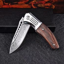 Portable Outdoor Damascus Steel Folding Knife