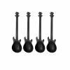 4Pcs Metal Guitar Spoon Flatware Set 18/10 Stainless Steel Guitar Spoons Creative Milk Coffee Spoon Ice Cream Candy Teaspoon