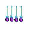 4Pcs Metal Guitar Spoon Flatware Set 18/10 Stainless Steel Guitar Spoons Creative Milk Coffee Spoon Ice Cream Candy Teaspoon